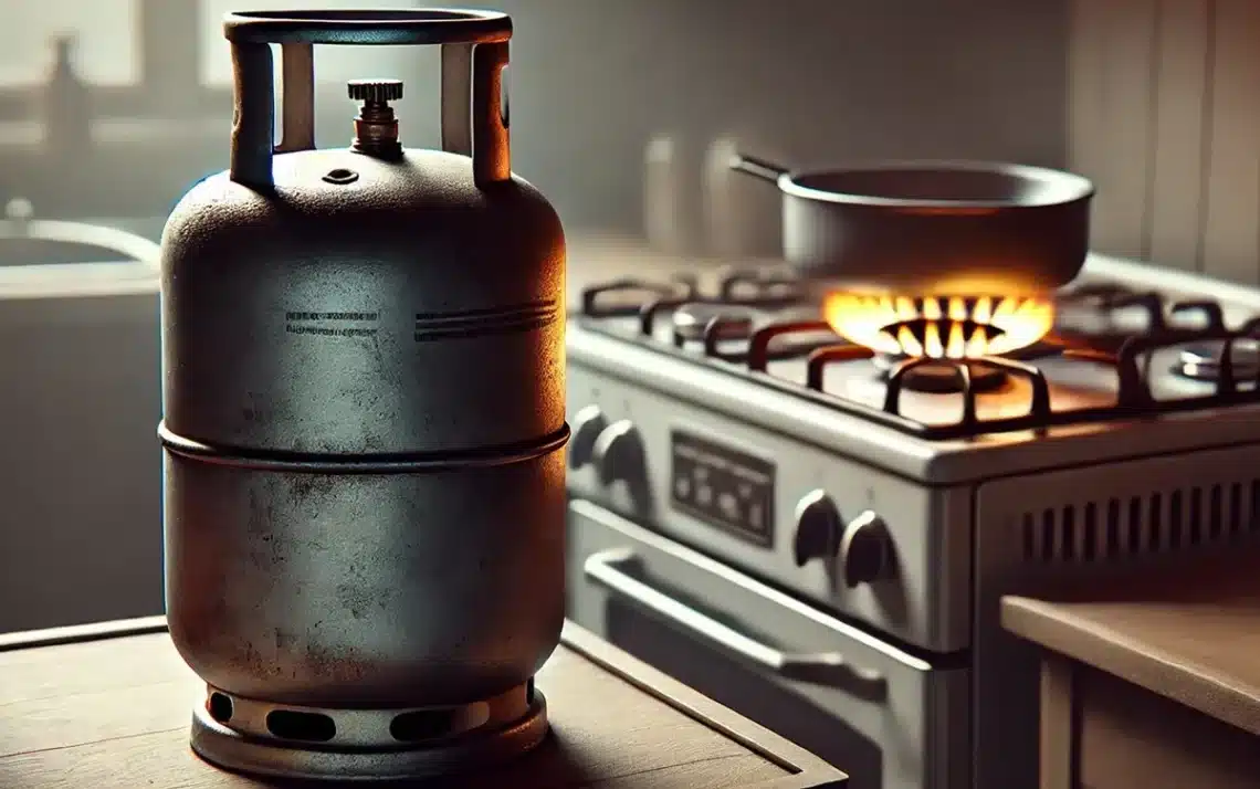 fogão, gás, de cozinha;