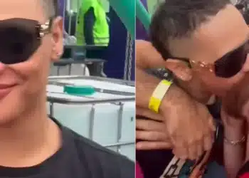 festa gay, participantes, beijando, vídeo;